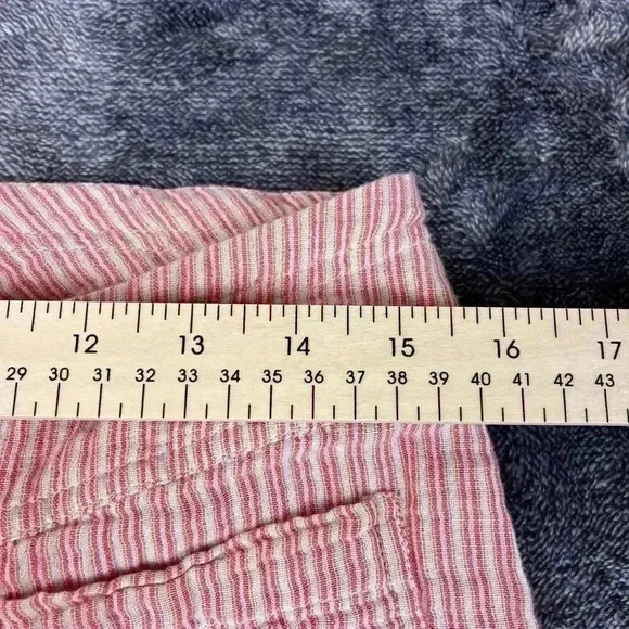 Sundance Gigi Striped Gauzy Pants Flare Wide Leg Red Size S Drawstring Pockets - Picture 4 of 9